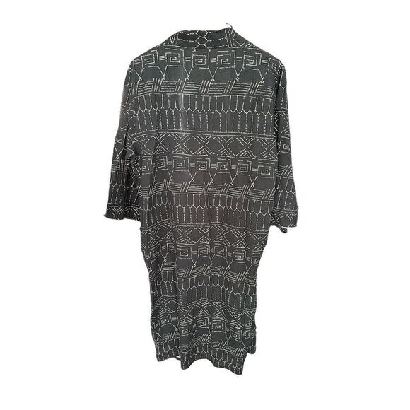 NWT World Market Boho One Size Open Front 3/4 Sleeve Printed Duster in Navy - Picture 2 of 6